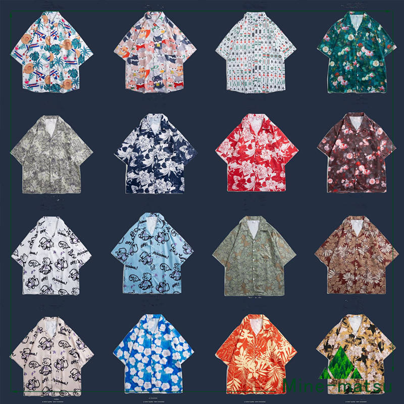 BZ21 ワイシャツ メンズ トップス 半袖 トレス風 ゆったり パターンの多様性 ファッション 夏 海