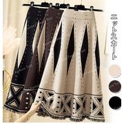 秋冬新作ニットレディーススカートツイルニットプリーツスカート