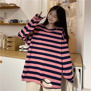 【予約220933】大きいサイズ秋冬 韓国 カレッジ風 カジュアル  Tシャツ パーカー LL-4L