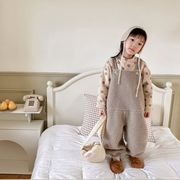 2022超人気韓国風子供服  秋冬 サロペットズボン　男の子と女の子  カジュアルパンツ，裏毛付き★80-130