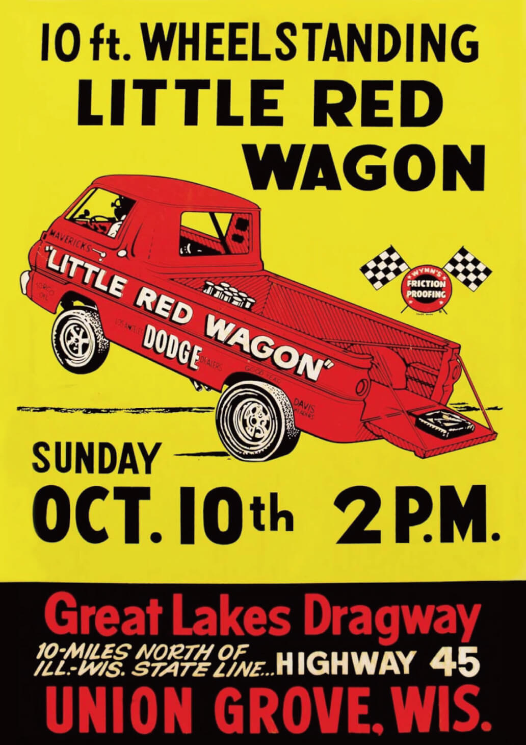 ポスター LITTLE RED WAGON 20×14インチ ヴィンテージ アドバタイジング モーター レーシング アメリカン
