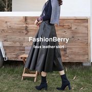 【日本倉庫即納】フェイクレザースカート 韓国ファッション