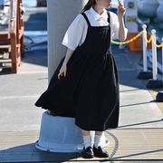 【UNRETRO】正規品 2023秋新作　韓国風レディース服　サロペットスカート　ジャンパースカート　ワンピース
