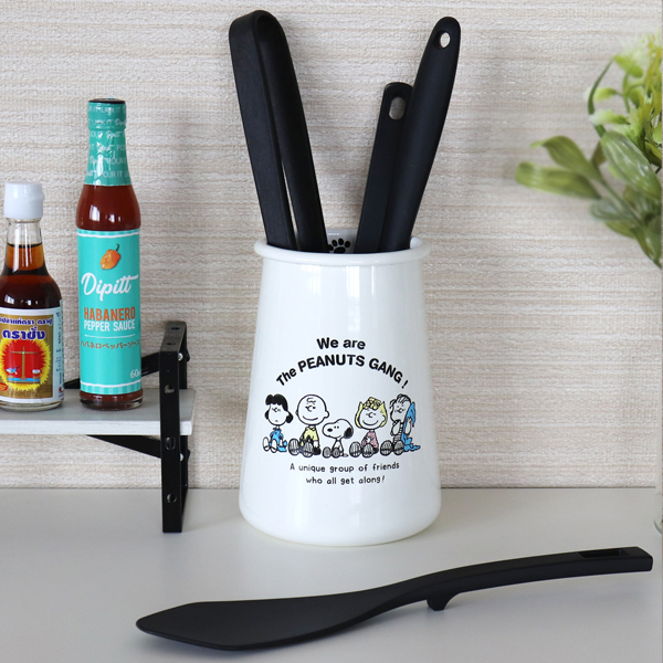 「PEANUTS・スヌーピー」BT・ホーローツールスタンド／SNJ-2310　Enamel Kitchen wear「通販百貨 Happy Puppy」