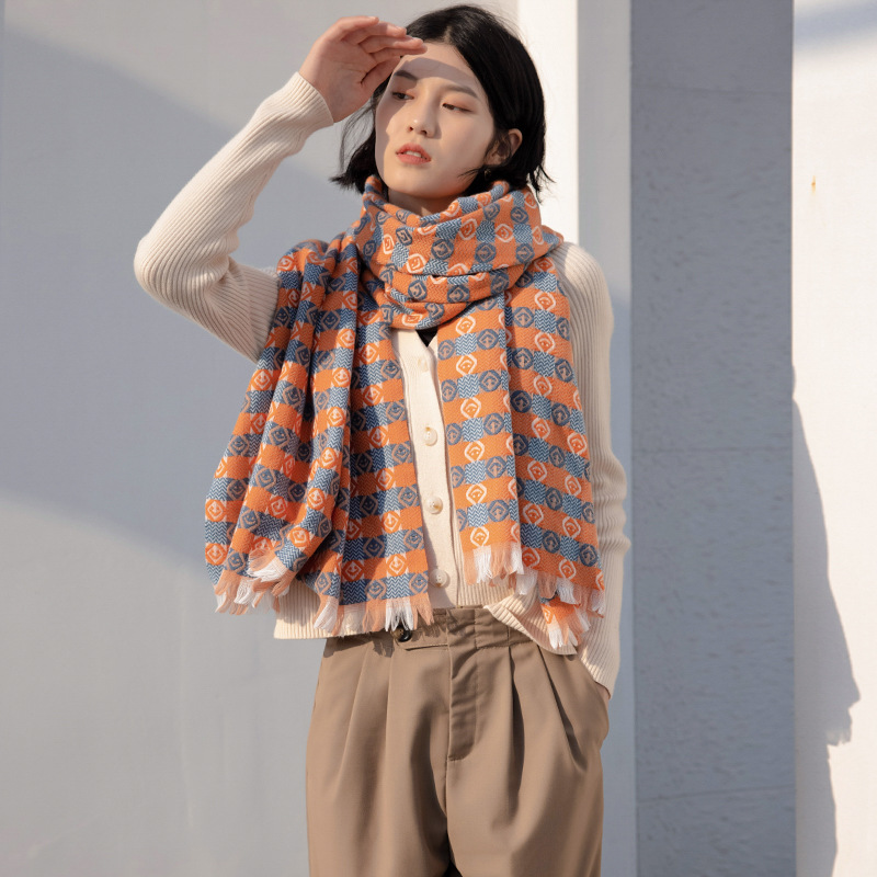 笑顔マフラー　ストール　70*180cm　ショール　秋冬　韓国ファッション