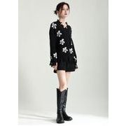 秋 ガールズ  トップス ニット セーター 毛糸　ダメージ加工