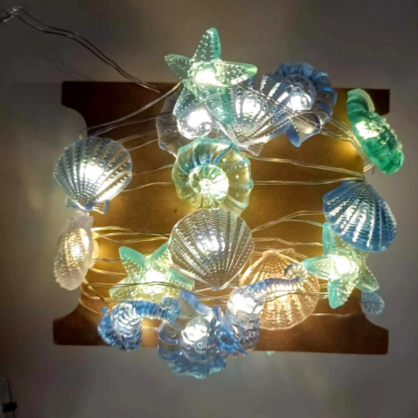 シェル 巻貝ライト 貝殻LEDライト オーナメント 電池式