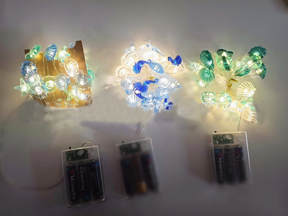 巻き貝のライト シェル 巻貝ライト 貝殻LEDライト オーナメント 電池式