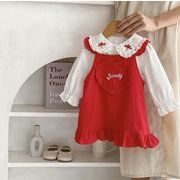 新作 韓国風 子供服 ベビー服 女の子 可愛い   シャツ  ワンピース  つりスカート