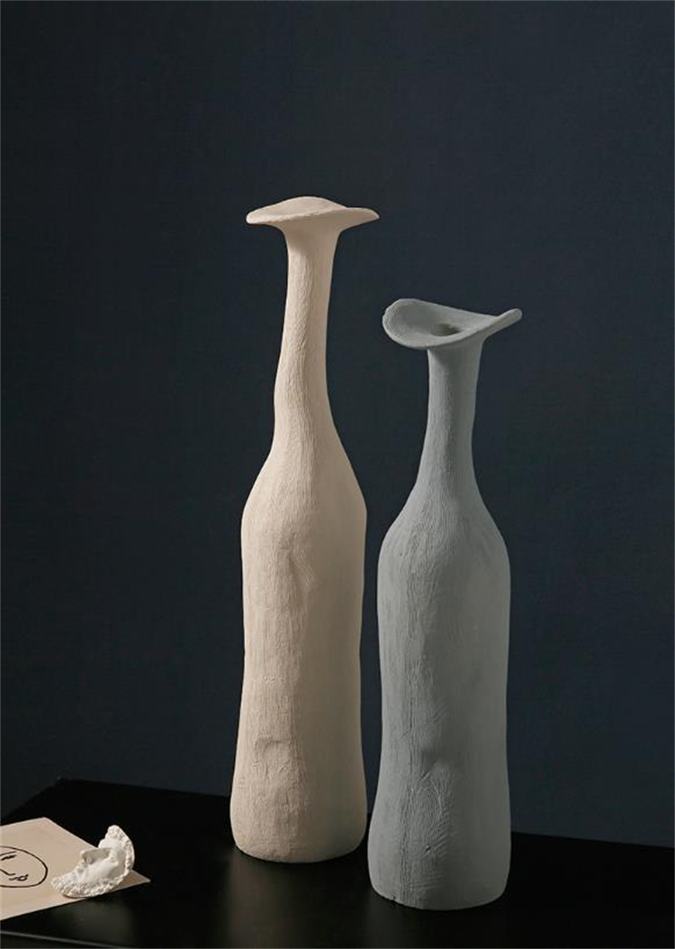 安くてよかったです 民宿の装飾品 花瓶 リビングルームの置物 陶磁器の花瓶 モランディ色系 芸術