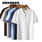 【1枚セット】 麻 リネン tシャツ メンズ Tシャツ 半袖シャツ 綿麻シャツ リネンシャ
