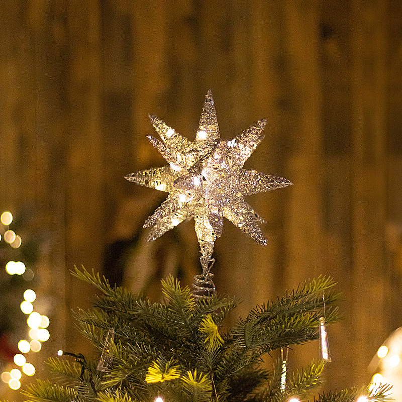 ツリートップ 五芒星 クリスマス LED 電池式 キラキラ 飾り クリスマス 