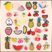 【37種】果物 苺  西瓜 桃 バナナ 刺繍ワッペン アイロンワッペン アップリケ ハンドメイド 装飾