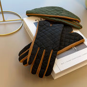 キルティング手袋　レディース　韓国ファッション　デザイン　秋冬　スマホ対応　防寒
