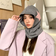 ニット帽子　バラクラバフードウォーマー 　レディース帽子　韓国ファッション　秋冬　星　全4色
