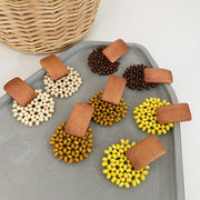 ピアス 幾何木製 イヤリング 金属アレルギー キャッチ ピアス S925ポスト