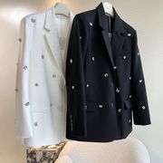 ジャケット　スーツ　OL　デザイン　韓国ファッション　レディース