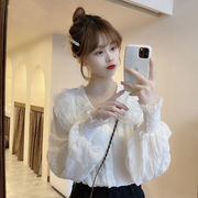 春のシャツ2022新しい韓国スタイルの気質シフォンシャツ女性の長袖シャツ