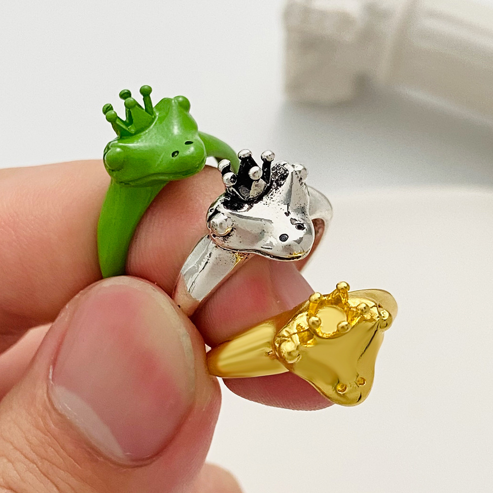 金属 カエル 指輪 リング メンズとレディースのリング 可愛い カエル アクセサリー
