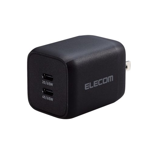 エレコム USB Power Delivery 65W キューブAC充電器(C×2) MP