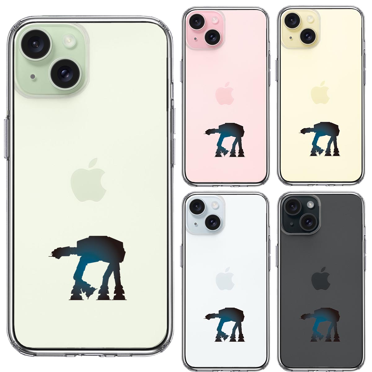 iPhone15 側面ソフト 背面ハード ハイブリッド クリア ケース