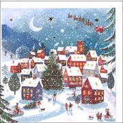 グリーティングカード クリスマス「クリスマスの街並」メッセージカード