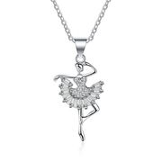 s925 バレエネックレス バレエ少女ペンダント レディースネックレス ファッション バレエアクセサリー