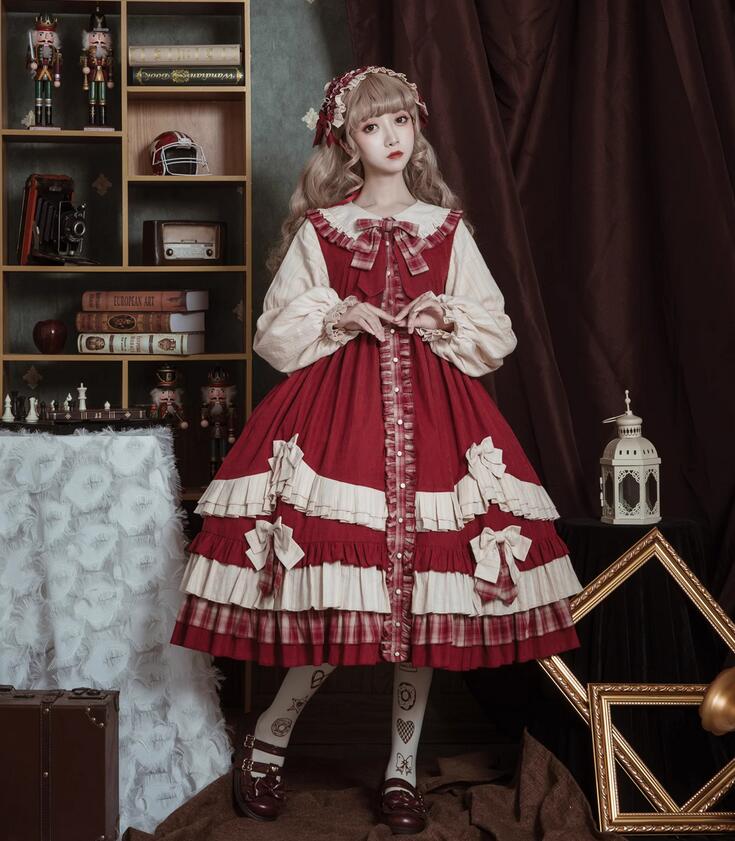 Lolita系 /長袖ワンピース OP /ロリータ トップス 萌え レディース ゴスロリ ロリータファッション
