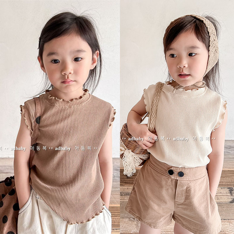子供服 2022夏新作   女の子のTシャツ 韓国風 夏服 子供用ベスト 半袖