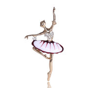気質 バレエブローチ 高品質 バレエを踊る女の子 ブローチ コサージュピン ファッションアクセサリー