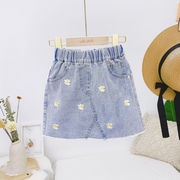 ガールズデニムスカート デイジー デニムスカート 韓国の子供服 夏 人気のスカート