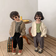 2022年春秋子供用ショートジャケット男の子と女の子が小さなカーディガンを緩める日本のトップス