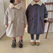 【秋新作】韓国風子供服 ベビー服 キッズ 男女兼用 アウター 裏起毛ロングコート