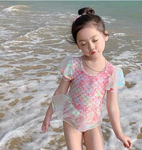 【2023年】韓国風子供服 キッズ　ベビー  おしゃれ水着　オールインワン　人魚姫　連体水着
