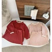 クリスマス  新作 韓国風子供服  ベビー  ニット  トップス  セーター + スカート  セットアップ  2色