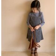 秋新作　韓国風子供服  ベビー服   トップス  ボーダー柄    セーター  つりスカート