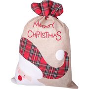 クリスマスプレゼント 袋 麻袋 大きいサイズ トナカイ柄 サンタクロース柄