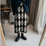 気質　レデイース服　秋冬新作　ニットスカート　Aラインスカート　ファッション服　2色展開