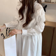 【日本倉庫即納】 白シャツワンピース長袖 韓国ファッション