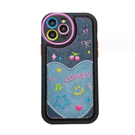 携帯ケース スマホケース スマホカバー iPhoneケース 刺繍 かわいい ハート トレンド おしゃれ