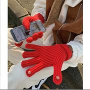 2022秋冬新品 INS 韓国系 防寒 暖かい  ニット手袋 大人用 タッチスクリーン 手袋  レディー 手袋 6色
