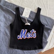 トップス タンクトップ ノースリーブ ランニング 細身 スリム ショート丈 レディース