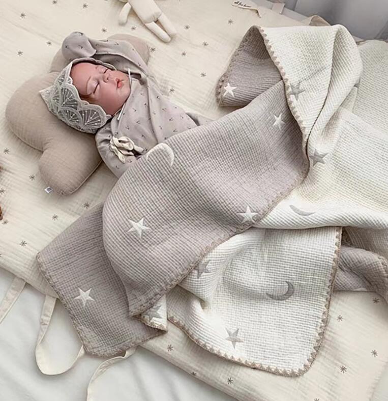 新作 韓国 赤ん坊 多機能 毛布 四季 肌に親しむ シーツ 子供用 春秋 で産着 抱いて 7色