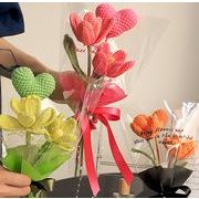 ハート型  DIY花束  母の日 誕生日 写真 お花 編み物 インテリア ニット 装飾 撮影道具  28色