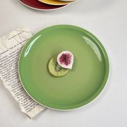 陶器皿    撮影道具    韓国風    ケーキプレート    洋食デザート皿