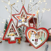 クリスマス装飾品　木製　ストラップ　    クリスマスプレゼントのアイデア