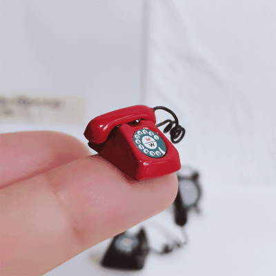 ドールハウス用 ミニチュア道具 フィギュア ぬい撮 おもちゃ 模型 微風景 撮影道具 ミニ電話機 フォン
