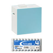 KING JIM ラベルプリンター テプラLite ブルー + アルカリ乾電池 単4形10