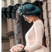ウェディングハット/花嫁/パーティーハット/髪飾り/帽子/貴族風/披露宴/ブライダルハット ドレス帽子