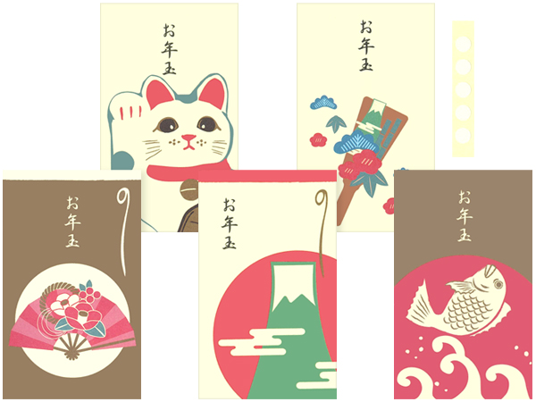 ポチ袋 日本柄(小)5枚パック